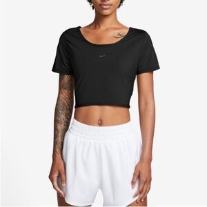 Womens Nike On Dri-Fit Crop Twist Short Sleeve Top Size Medium